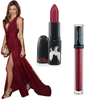 Miranda Kerr's Dark Vampy Red Lipstick at the Golden Globes