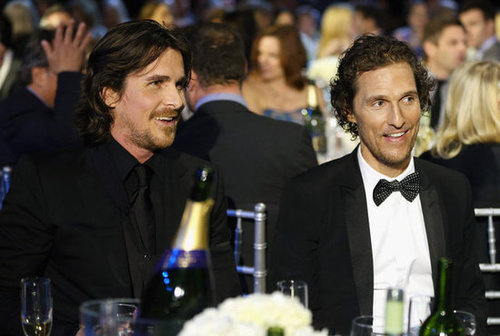 At the Critics' Choice Awards, Matthew McConaughey and Christian Bale sat together.
At the Critics' Choice Awards, Matthew McConaughey and Christian Bale sat together.