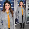 Nikki Reed Wearing Plaid Tory Burch Coat