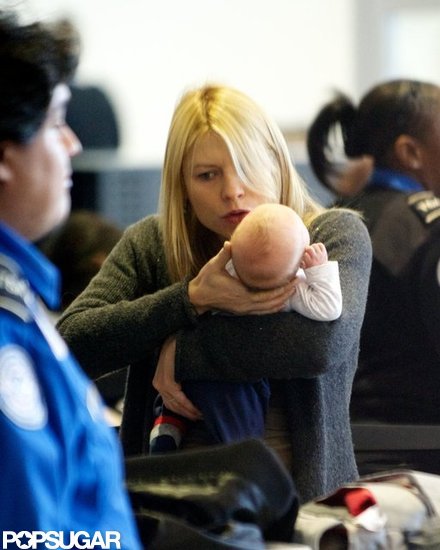 Claire Danes traveled through LAX with baby Cyrus Dancy.
Claire Danes traveled through LAX with baby Cyrus Dancy.