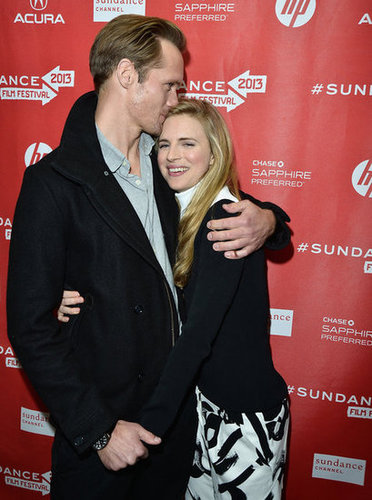 Alexander Skarsgard gave his coastar Brit Marling a kiss on the red carpet.
Alexander Skarsgard gave his coastar Brit Marling a kiss on the red carpet.
