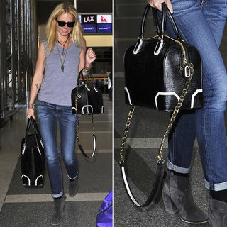 Gwyneth Paltrow Carrying Black-and-White Bag