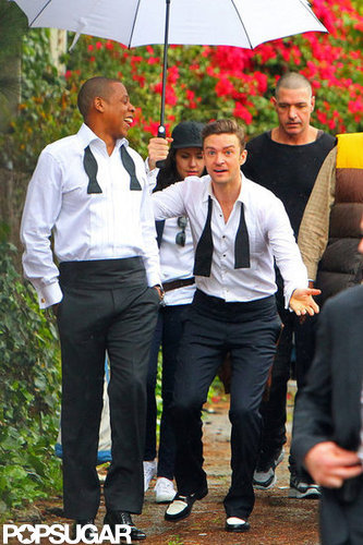 Justin Timberlake and Jay-Z Let Loose on the Set of "Suit & Tie" Justin Timberlake and Jay-Z Let Loose on the Set of "Suit & Tie"