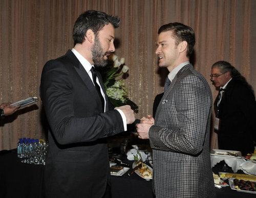 Ben Affleck spent a moment backstage at the SAGs with presenter Justin Timberlake.
Ben Affleck spent a moment backstage at the SAGs with presenter Justin Timberlake.