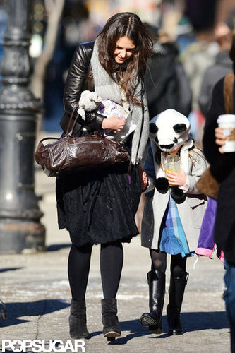 Katie Holmes Takes On Chilly NYC With Suri — and Suri's Panda Hat Katie Holmes Takes On Chilly NYC With Suri — and Suri's Panda Hat