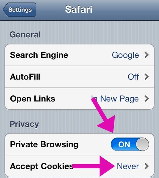 Enable Private Browsing on iDevices Enable Private Browsing on iDevices