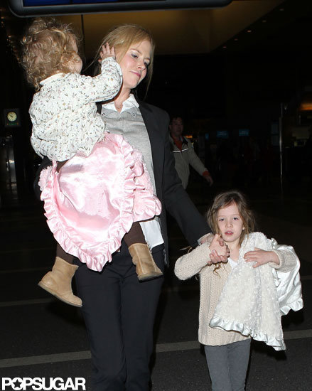 Nicole Kidman had her daughters Faith Urban and Sunday Urban with her as she flew out of LAX.
Nicole Kidman had her daughters Faith Urban and Sunday Urban with her as she flew out of LAX.