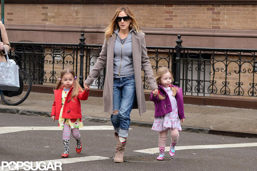 SJP Takes Her Twins For a Spring Stroll in the City SJP Takes Her Twins For a Spring Stroll in the City