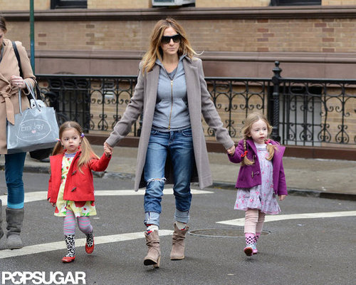 SJP Takes Her Twins For a Spring Stroll in the City SJP Takes Her Twins For a Spring Stroll in the City