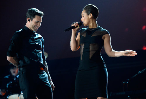 Alicia Keys and Adam Levine sang together at the Grammys.
Alicia Keys and Adam Levine sang together at the Grammys.