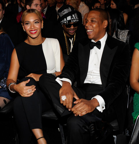 Beyoncé and Jay-Z laughed it up during the show.
Beyoncé and Jay-Z laughed it up during the show.