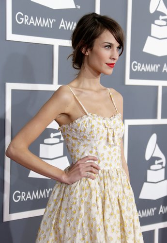 Alexa Chung wore a floral-print dress to the Grammys.
Alexa Chung wore a floral-print dress to the Grammys.