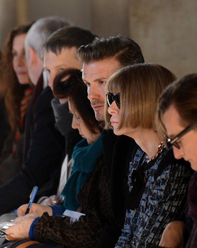 David Beckham sat next to Anna Wintour for Victoria Beckham's collection on Sunday.
David Beckham sat next to Anna Wintour for Victoria Beckham's collection on Sunday.