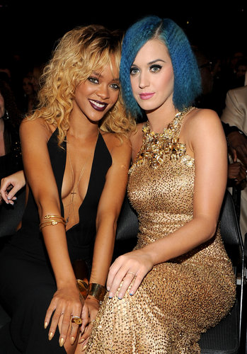 Close friends Rihanna and Katy Perry stayed close during the 2012 ceremony.
Close friends Rihanna and Katy Perry stayed close during the 2012 ceremony.