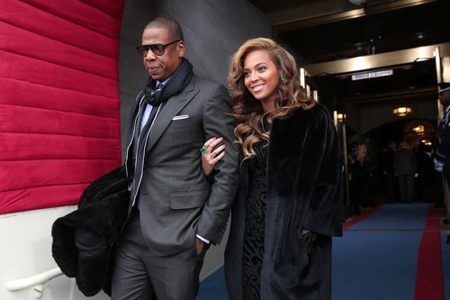 Jay Z escorted Beyoncé to their seats during the presidential inauguration ceremony in January 2013.
Jay Z escorted Beyoncé to their seats during the presidential inauguration ceremony in January 2013.