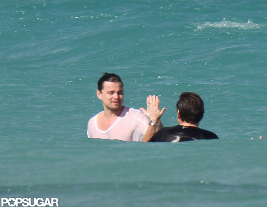 Leo and Jonah Hill swam together in Miami.
Leo and Jonah Hill swam together in Miami.