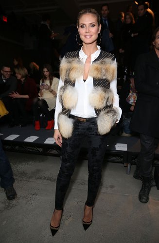 From her fur and studded vest to her floral brocade bottoms, we love everything about Heidi Klum's front row Kenneth Cole style.
From her fur and studded vest to her floral brocade bottoms, we love everything about Heidi Klum's front row Kenneth Cole style.
