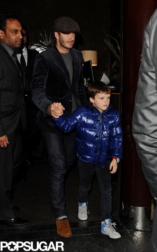 David Takes a Trench-Wearing Romeo to Dinner With Brooklyn and Cruz David Takes a Trench-Wearing Romeo to Dinner With Brooklyn and Cruz