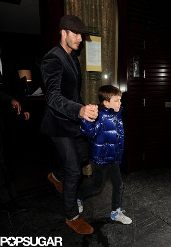 David Takes a Trench-Wearing Romeo to Dinner With Brooklyn and Cruz David Takes a Trench-Wearing Romeo to Dinner With Brooklyn and Cruz