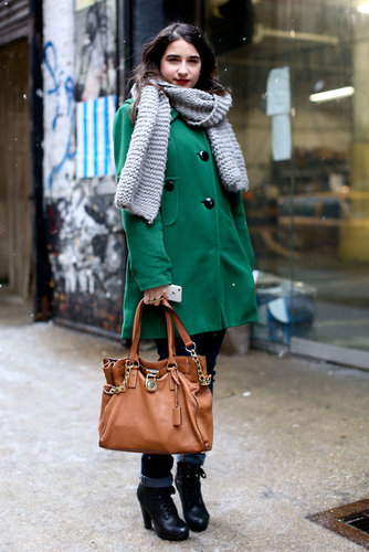 A gorgeous green coat and buttery leather satchel hit all the right classic styling notes in this ensembles.
A gorgeous green coat and buttery leather satchel hit all the right classic styling notes in this ensembles.