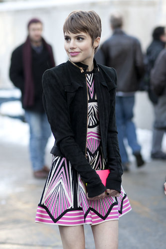 Flawlessly styled, this young woman's pixie looked even sweeter coupled up with glossy pink lipstick.
Flawlessly styled, this young woman's pixie looked even sweeter coupled up with glossy pink lipstick.