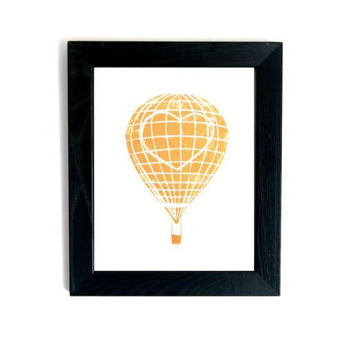 This unique heart hot air balloon print ($30) will add sweet style to the space.
This unique heart hot air balloon print ($30) will add sweet style to the space.