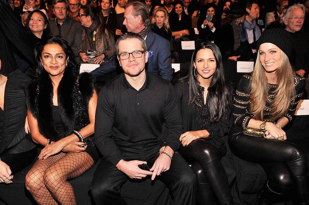 Matt and Luciana Damon sat front row during the Naeem Khan show at New York Fashion Week on Tuesday.
Matt and Luciana Damon sat front row during the Naeem Khan show at New York Fashion Week on Tuesday.