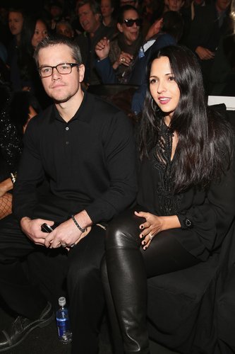 Matt Damon and wife Luciana Barroso looked cozy and chic in all-black ensembles at Naeem Khan.
Matt Damon and wife Luciana Barroso looked cozy and chic in all-black ensembles at Naeem Khan.
