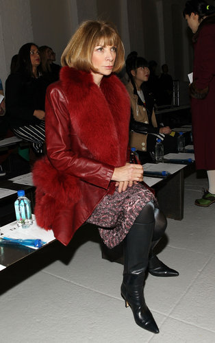 Anna Wintour looked perfectly polished in a rustic fur coat and sleek bob at the Tory Burch show.
Anna Wintour looked perfectly polished in a rustic fur coat and sleek bob at the Tory Burch show.