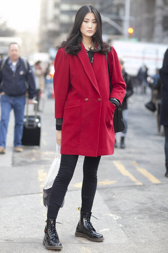 A berry-hued coat is a nice alternative from the usual Winter wear.
A berry-hued coat is a nice alternative from the usual Winter wear.