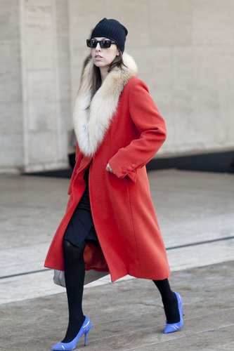 Statement-making red set against statement-making heels.
Statement-making red set against statement-making heels.