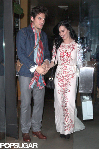 Katy Perry and John Mayer held hands leaving a restaurant in LA.
Katy Perry and John Mayer held hands leaving a restaurant in LA.