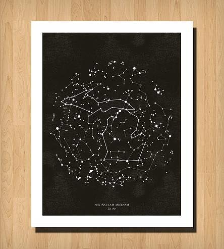 Michigan Constellation Print Michigan Constellation Print