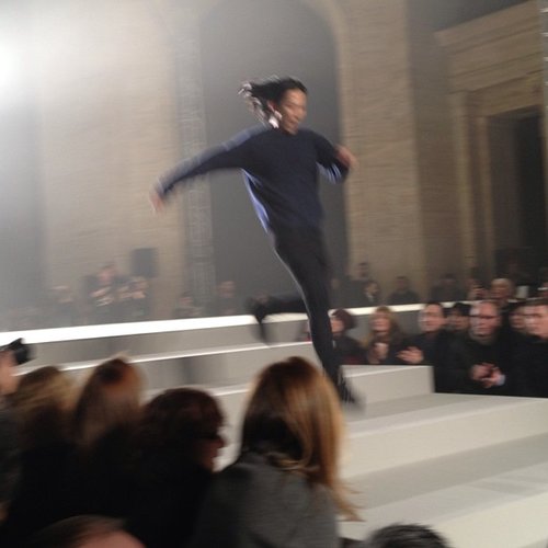 Alexander Wang jumped out at the end of his Fall '13 show.
Alexander Wang jumped out at the end of his Fall '13 show.