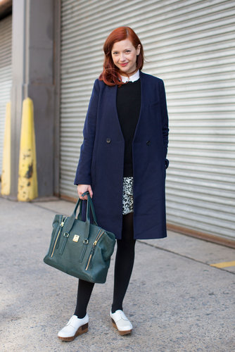 Our fashion news editor, Christina Perez headed to Milk in a ladylike-meets-minimalist look.
Our fashion news editor, Christina Perez headed to Milk in a ladylike-meets-minimalist look.