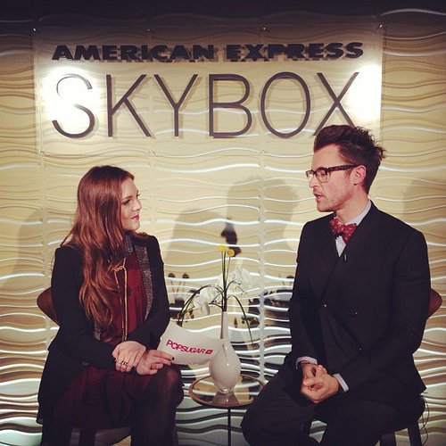 Brad Goreski stopped by to chat with us in the American Express SkyBox.
Brad Goreski stopped by to chat with us in the American Express SkyBox.