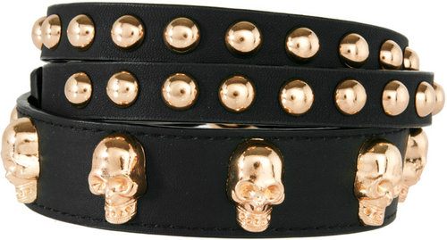 ASOS Skull And Stud Skinny Waist Belt