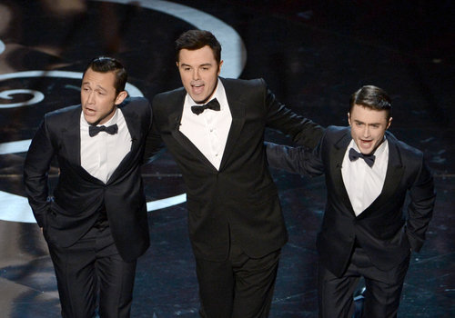 Seth MacFarlane sang with Joseph Gordon-Levitt and Daniel Radcliffe at the Oscars.
Seth MacFarlane sang with Joseph Gordon-Levitt and Daniel Radcliffe at the Oscars.
