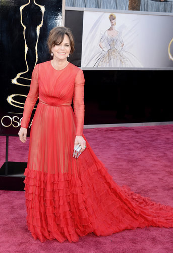 Sally Field on the red carpet at the Oscars 2013.
Sally Field on the red carpet at the Oscars 2013.
