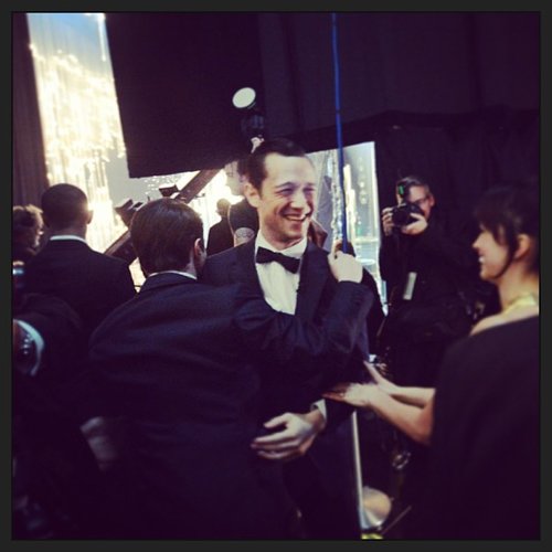 Joseph Gordon-Levitt celebrated backstage after performing alongside Seth MacFarlane and Daniel Radcliffe in the opening number.
Source: Instagram user theacademy
Joseph Gordon-Levitt celebrated backstage after performing alongside Seth MacFarlane and Daniel Radcliffe in the opening number.
Source: Instagram user theacademy