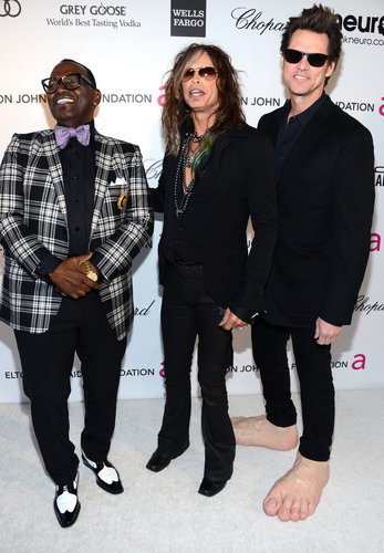 Steven Tyler, Randy Jackson, and Jim Carrey all had a laugh together as they arrived at Elton John's viewing party.
Steven Tyler, Randy Jackson, and Jim Carrey all had a laugh together as they arrived at Elton John's viewing party.