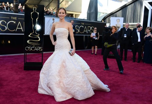 Jennifer Lawrence on the red carpet at the Oscars 2013.
Jennifer Lawrence on the red carpet at the Oscars 2013.