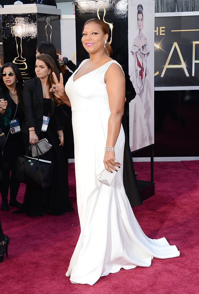Queen Latifah on the red carpet at the Oscars 2013.
Queen Latifah on the red carpet at the Oscars 2013.