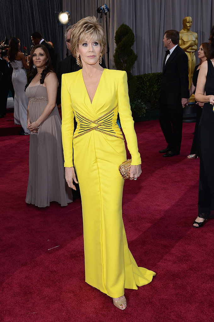 Jane Fonda on the red carpet at the Oscars 2013.
Jane Fonda on the red carpet at the Oscars 2013.