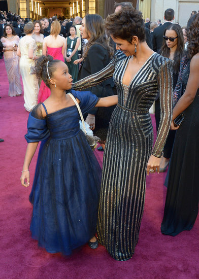 Halle Berry gave a hug to 9-year-old Oscar nominee Quvenzhané Wallis.
Halle Berry gave a hug to 9-year-old Oscar nominee Quvenzhané Wallis.