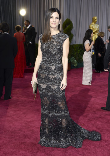 Sandra Bullock on the red carpet at the Oscars 2013.
Sandra Bullock on the red carpet at the Oscars 2013.