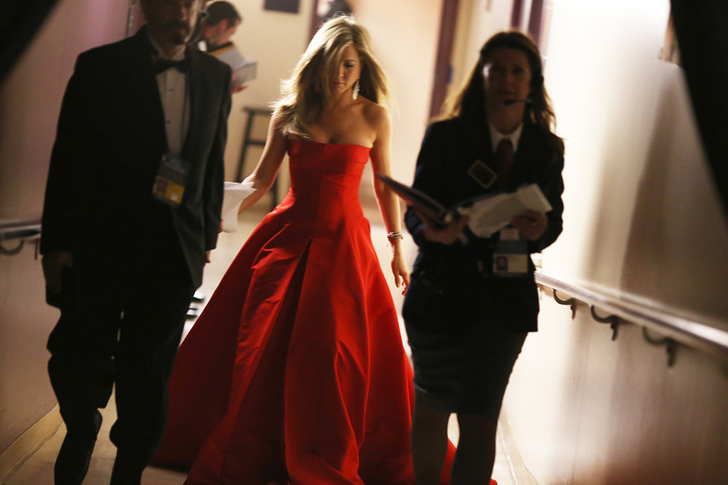 Jennifer Aniston backstage at the 2013 Oscars.
Jennifer Aniston backstage at the 2013 Oscars.