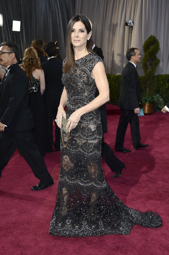 Sandra Bullock on the red carpet at the Oscars 2013.
Sandra Bullock on the red carpet at the Oscars 2013.