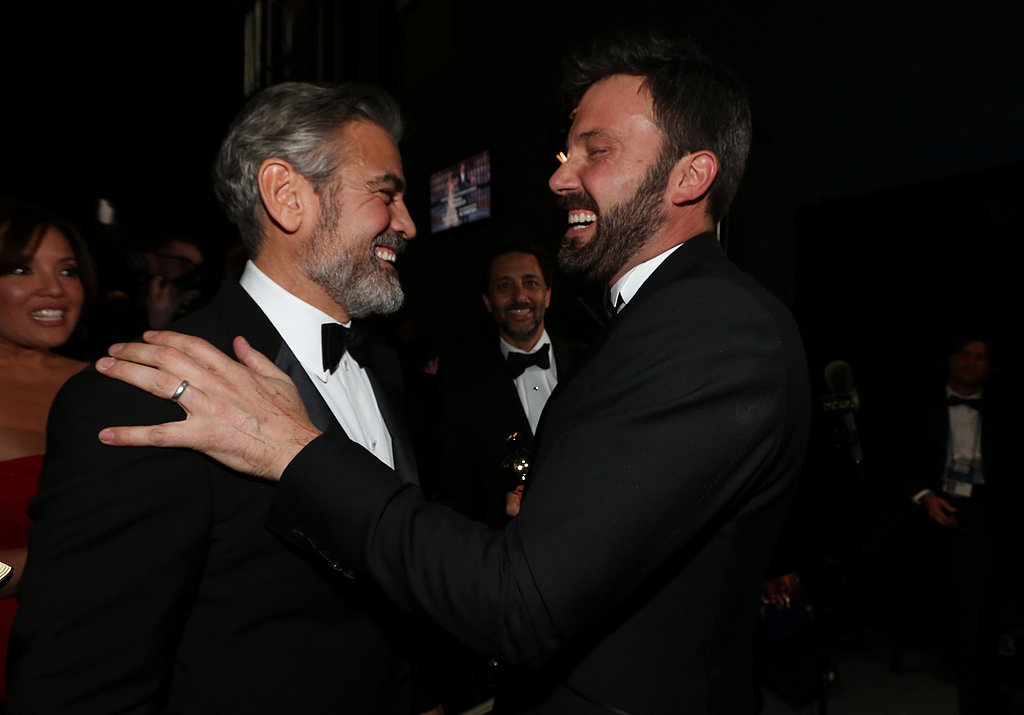 Ben Affleck and George Clooney backstage at the 2013 Oscars.
Ben Affleck and George Clooney backstage at the 2013 Oscars.