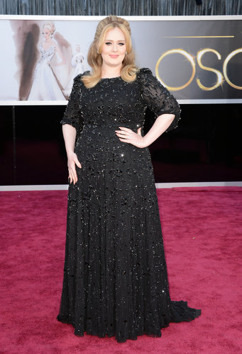 Adele on the red carpet at the Oscars 2013.
Adele on the red carpet at the Oscars 2013.